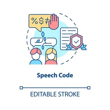 Speech code concept icon Ilustración de archivo