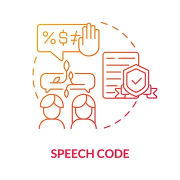 Speech code red gradient concept icon 스톡 일러스트
