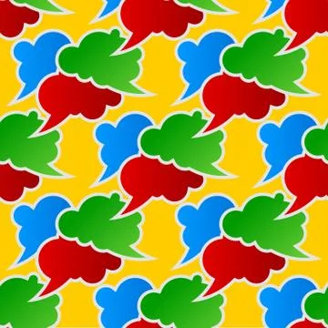 Speech color bubbles set for design. Seamless pattern Illustrazione stock