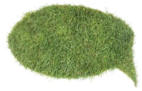 Speech comic grass balloon cutout Stock Photos