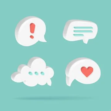 Speech, communication, dialogue, like, protest, notification, various shapes Stock Illustration