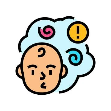 Speech delay color icon vector illustration Stock Illustration