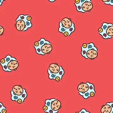 Speech delay vector seamless pattern Stock Illustration