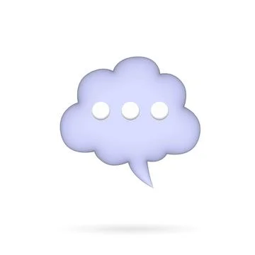 Speech, dialogue bubble and communication, - realistic icon. 3d vector. Stock Illustration