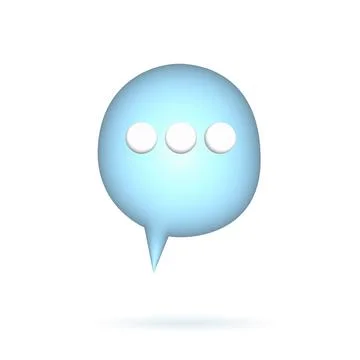 Speech, dialogue bubble, communication, - realistic icon. 3d. Stock Illustration