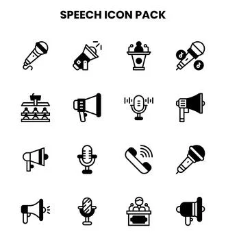 Speech DuoTone Bundle Icons Pack Stock Illustration