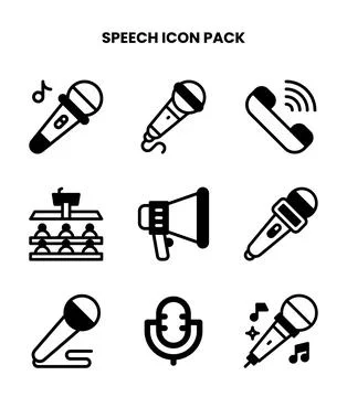 Speech DuoTone Icons Pack Stock Illustration