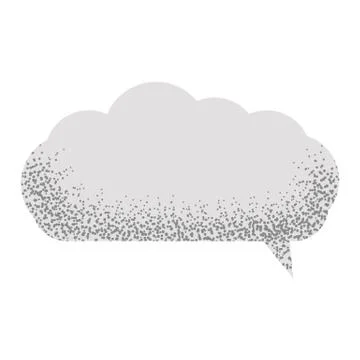 Speech empty bubble with with noise sand texture trendy. Vector illustration Stock Illustration