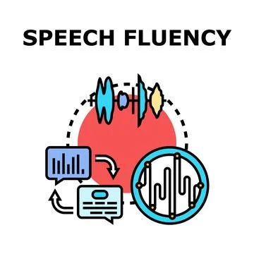 Speech fluency analysis process of vocal communication Stock Illustration