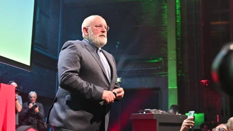 Speech Frans Timmermans Vídeo Stock 256443255