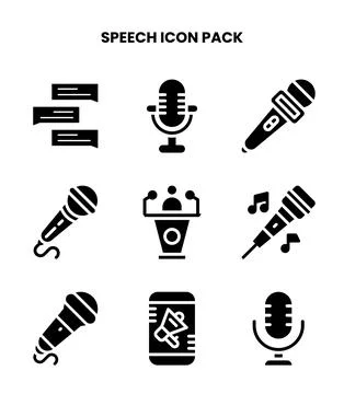 Speech Glyph Scalable Icons Pack Stock Illustration