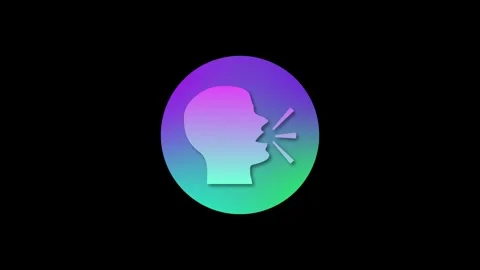 Speech icon colorful simple shape circle animation black background Видео 279368718