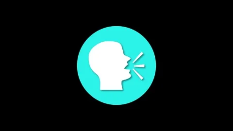 Speech icon cyan color simple shape circle animation black background Vidéo 279368719
