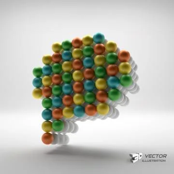 Speech icon. Design element. 3d vector illustration Stock Illustration