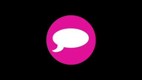 Speech icon pink color simple shape circle animation black background Vidéo 279006882