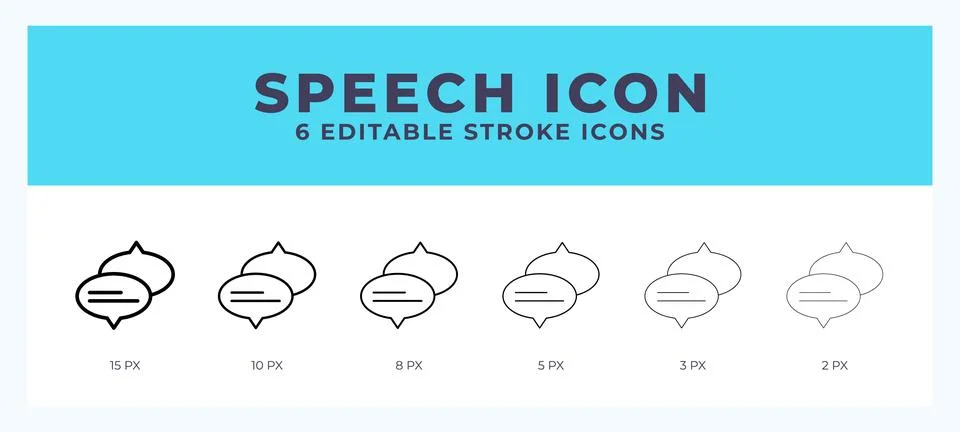 Speech icon symbol. Isolated. Vector illustration with editable stroke. Stock Illustration
