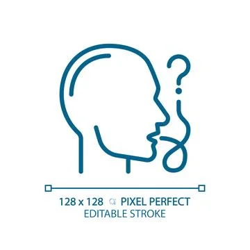 Speech impairment light blue icon 库存插图