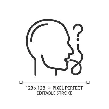 Speech impairment linear icon 스톡 일러스트