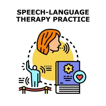 Speech language therapy practice learning communication skills Stock Illustration