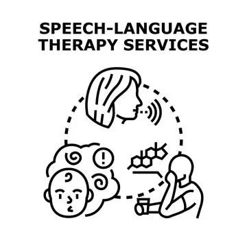 Speech language therapy services for children and adults Stock Illustration