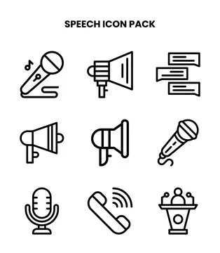 Speech Line Scalable Icons Pack Stock Illustration