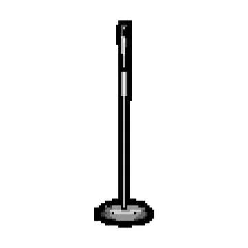 Speech microphone stand pixel art vector illustration Stock Illustration
