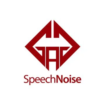 Speech Noise. Initial letter GAG square logo concept design template Illustrazione stock