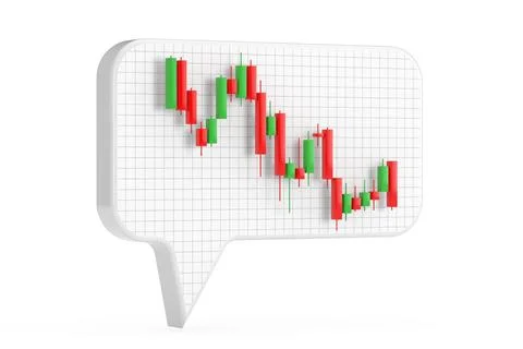 Speech or Idea Bubbles with Green and Red Trading Financial Candlesticks Pa.. 스톡 일러스트