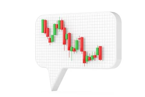 Speech or Idea Bubbles with Green and Red Trading Financial Candlesticks Pa.. 스톡 일러스트