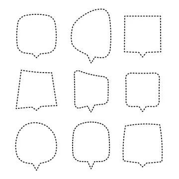 Speech or thought bubbles of different shapes and sizes. Creative chat balloons Stock Illustration