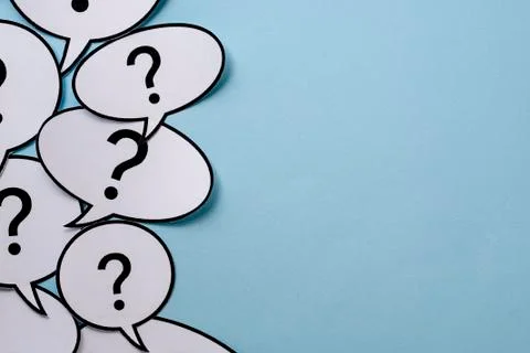 Speech or thought bubbles with question marks Stock Photos