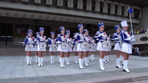 Speech orchestra drummers. Stock Footage 76316914