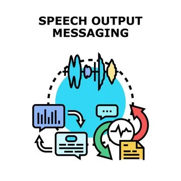Speech output messaging concept technology process Illustration