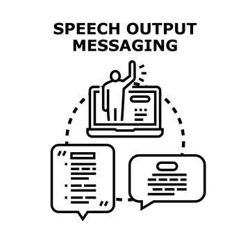 Speech output messaging system voice assistant concept Stock Illustration