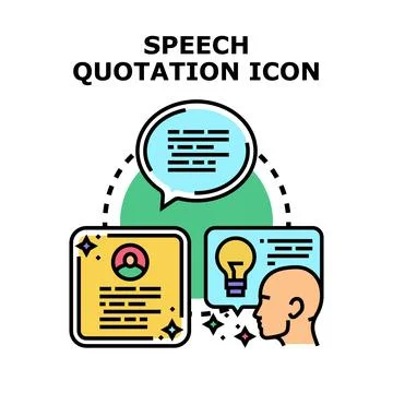 Speech quotation icon expressing idea communication service Stock Illustration