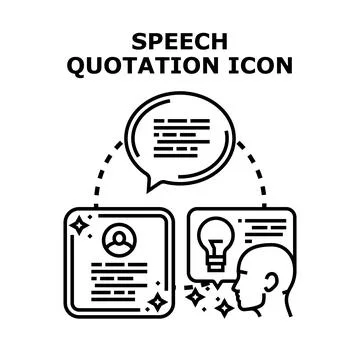 Speech quotation icon expressing idea communication service Stock Illustration