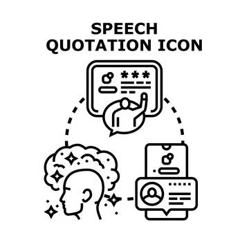 Speech quotation icon presenting communication ideas dialog Illustrazione stock