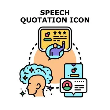 Speech quotation icon presenting communication ideas dialog Stock Illustration