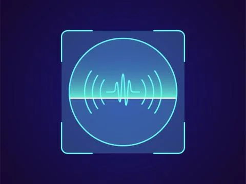Speech recognition. Biometric scanning system for human voice, Speech ID tech Stock Illustration