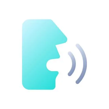 Speech recognition flat gradient two-color ui icon 스톡 일러스트