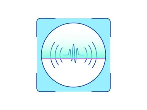 Speech recognition, icon. Biometric scanning system for human voice, interfac Stock Illustration