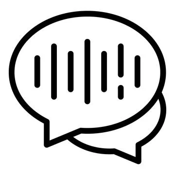 Speech recognition icon, outline style Stockillustratie