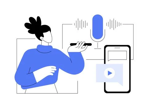 Speech recognition isolated cartoon vector illustrations. Stock Illustration