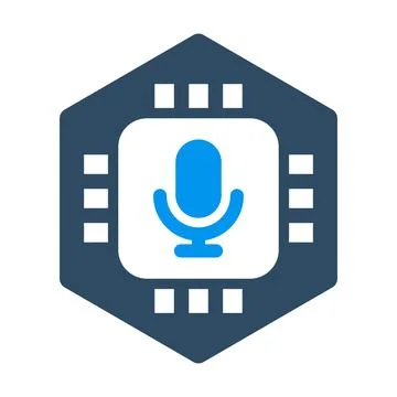 Speech Recognition Microphone Chip Interface Stock Illustration