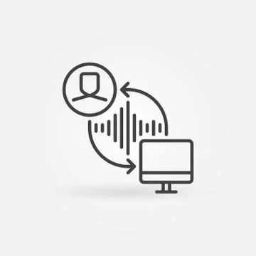 Speech Recognition outline vector concept icon or sign Illustrazione stock