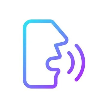 Speech recognition pixel perfect gradient linear ui icon Illustrazione stock