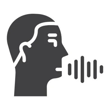 Speech recognition solid icon, voice control Stock Illustration