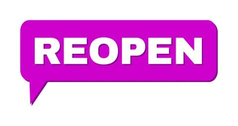 Speech REOPEN Colored Bubble Frame Stock Illustration