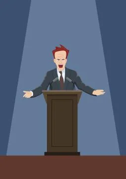 Speech from the rostrum Stock Illustration