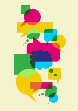 Speech social interaction bubbles Stock Illustration